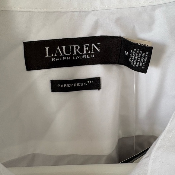 Lauren Ralph Lauren LRL Monogram Women's Relaxed Stretch Button Down Size M NWT - Picture 7 of 8